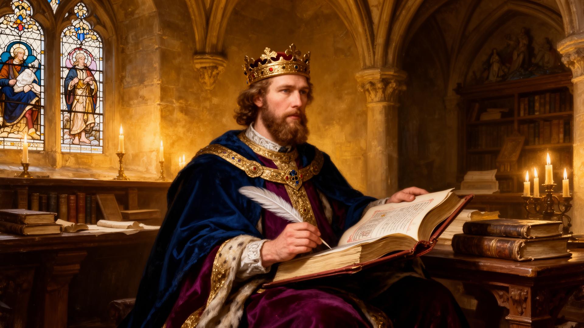King Alfred the Great in his scriptorium